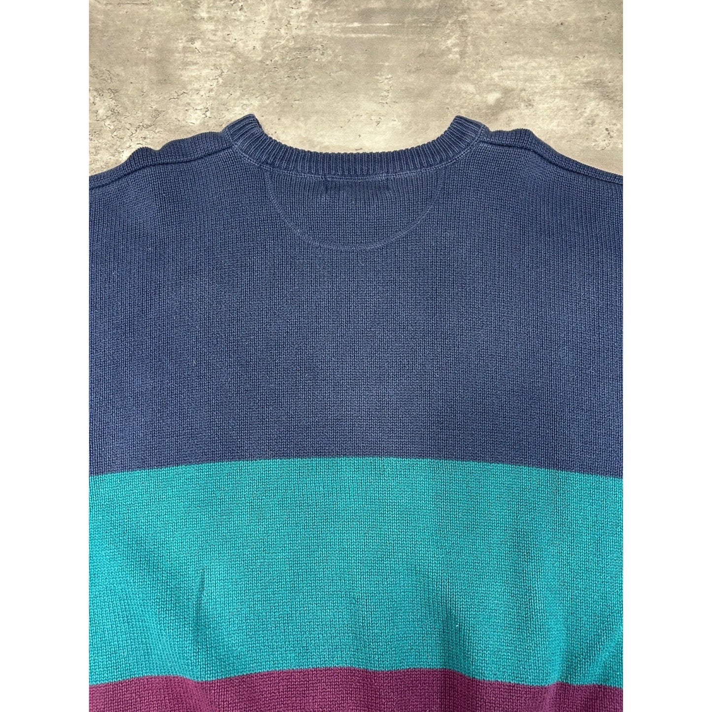 Vintage 90s Eddie Bauer Striped Pullover Knit Sweater Size XL