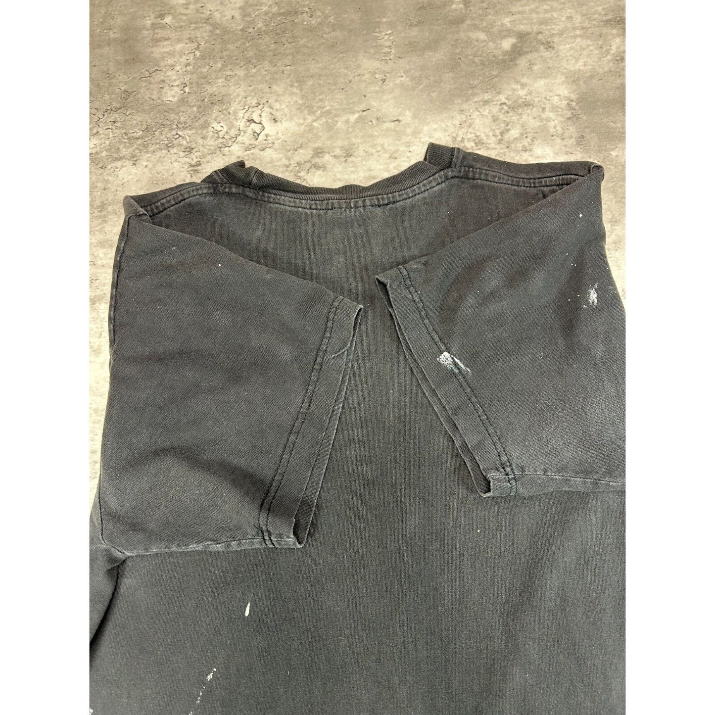 Vintage 80s/90s Distressed Blank Pocket T-Shirt Size Medium Black