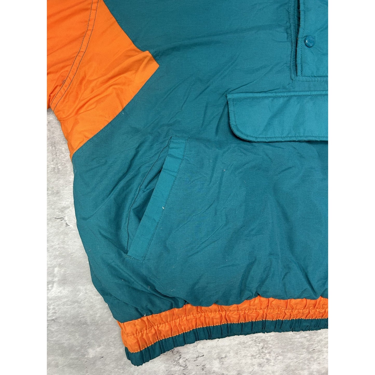 Vintage 90s Miami Dolphins NFL Embroidered Logo Insulated Jacket Size Large