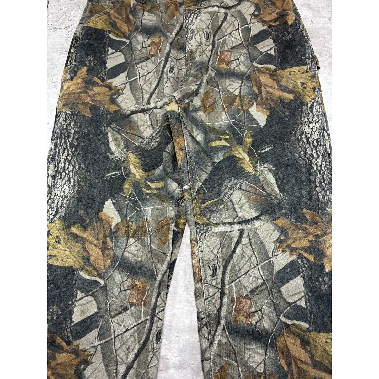 Vintage Carhartt Canvas Work Wear Realtree Hardwoods Camo Hunting Pants Size 37