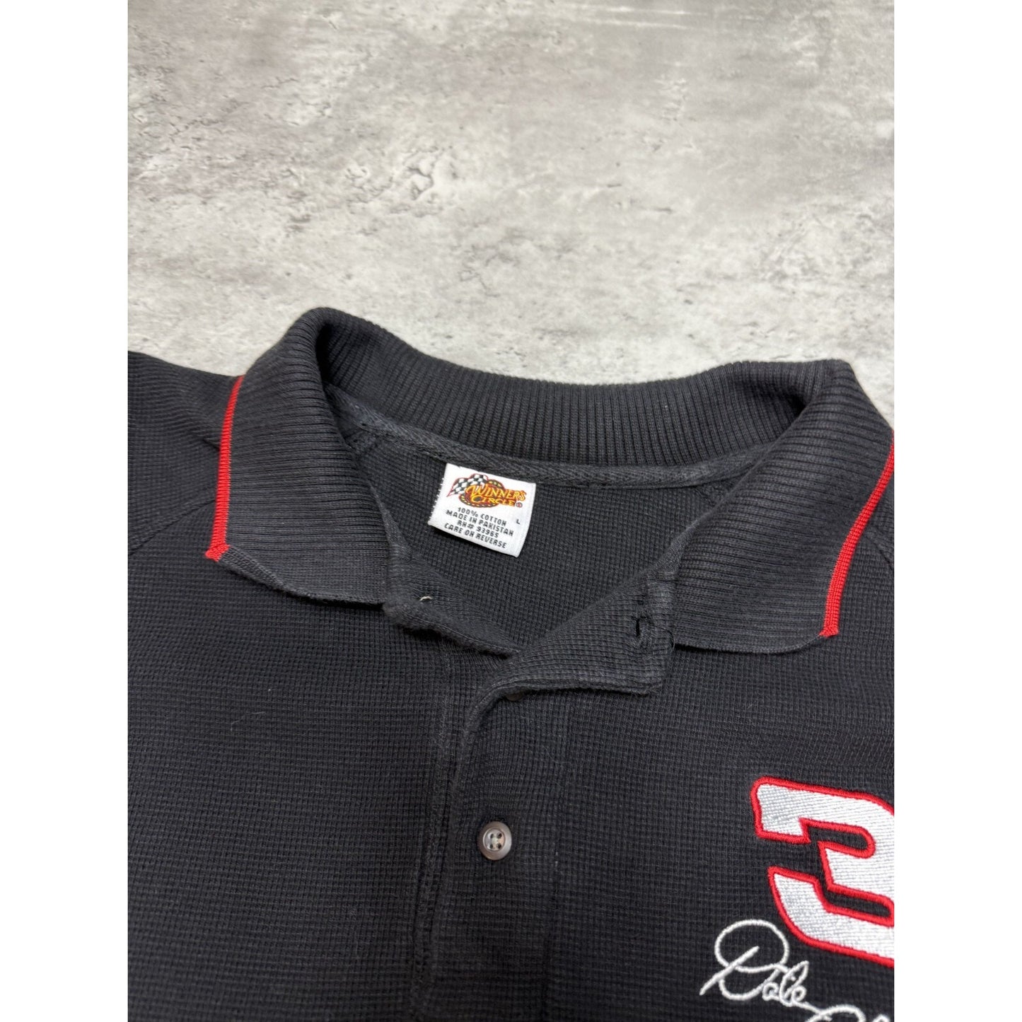 Vintage Dale Earnhardt #3 Nascar Embroidered 1/4 Button Jersey Size Large