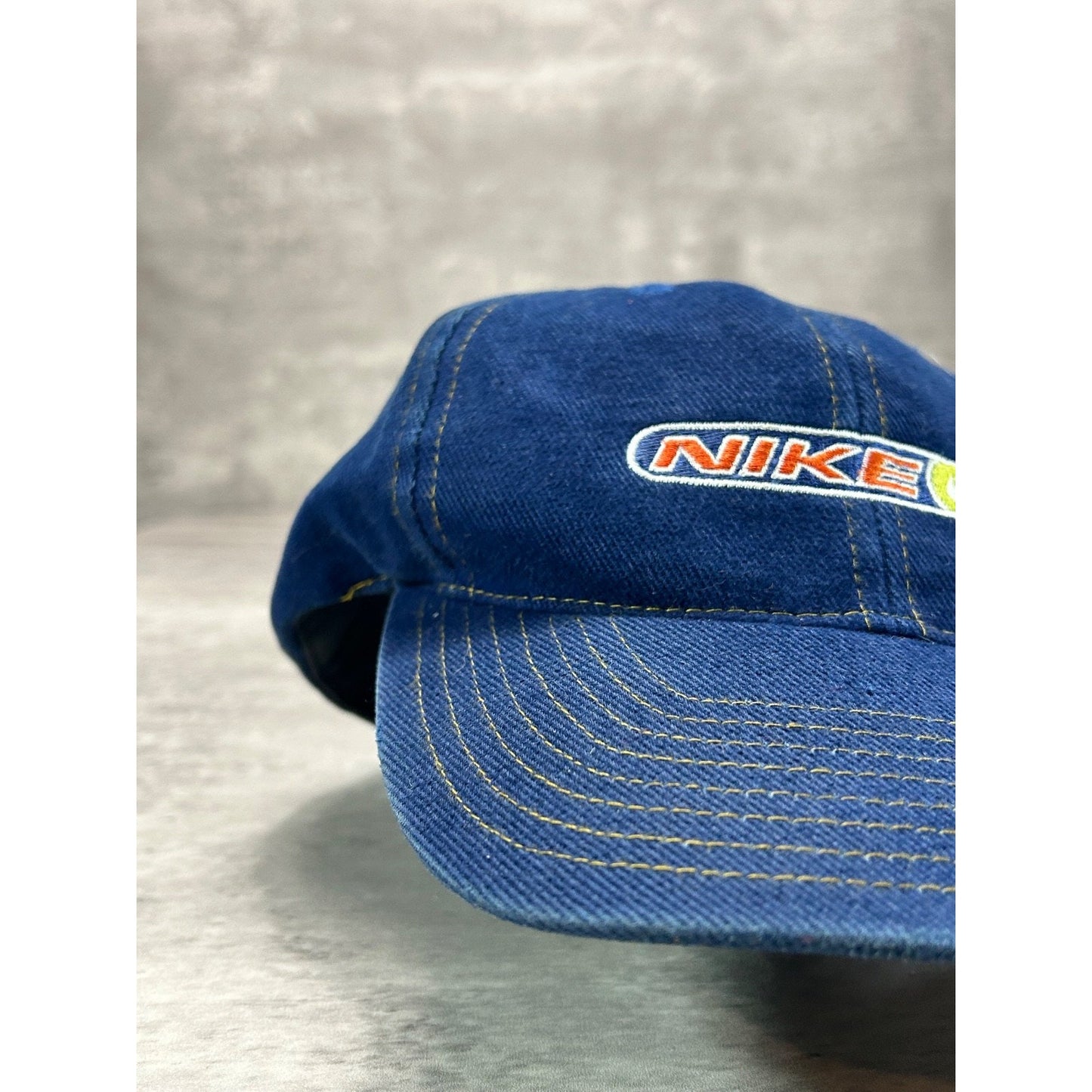 Vintage 2000s Nike Embroidered Swoosh Spellout Snapback Hat OSFA Blue