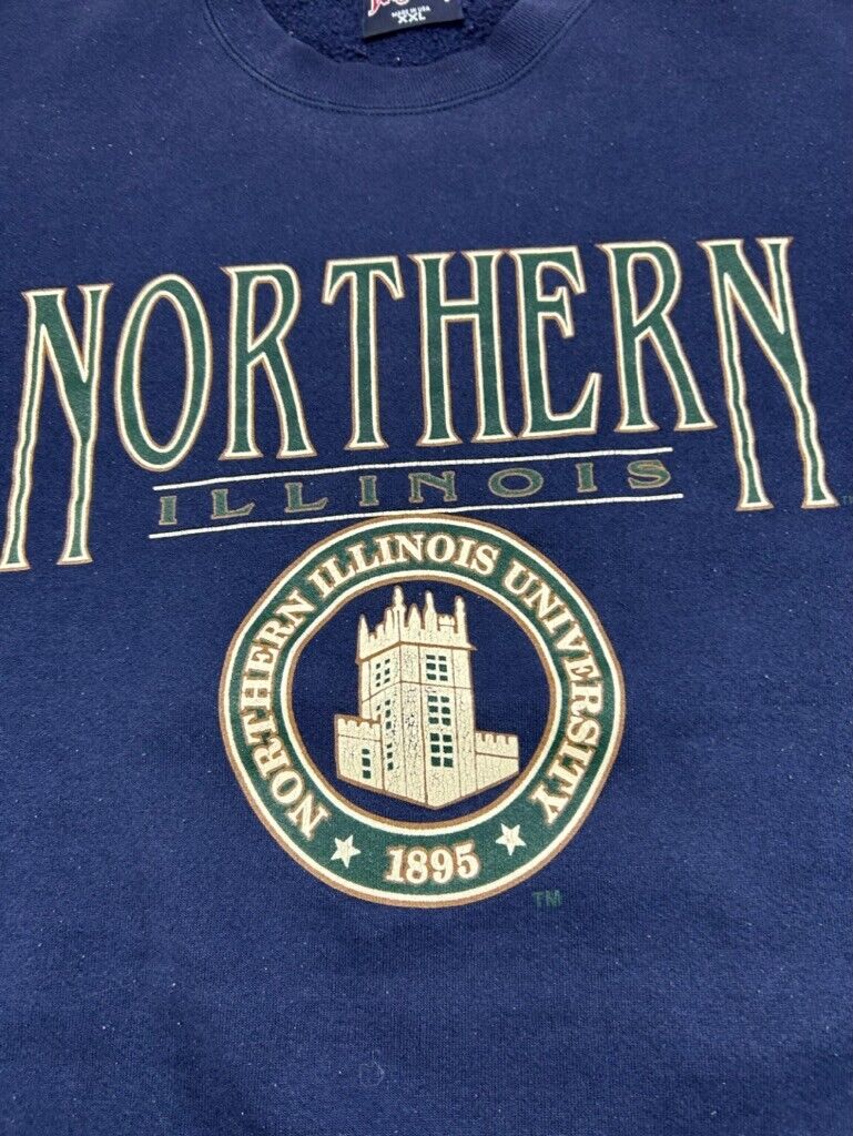 Vintage 90s Northern Illinois University Collegiate Crest Sweatshirt Size XXL