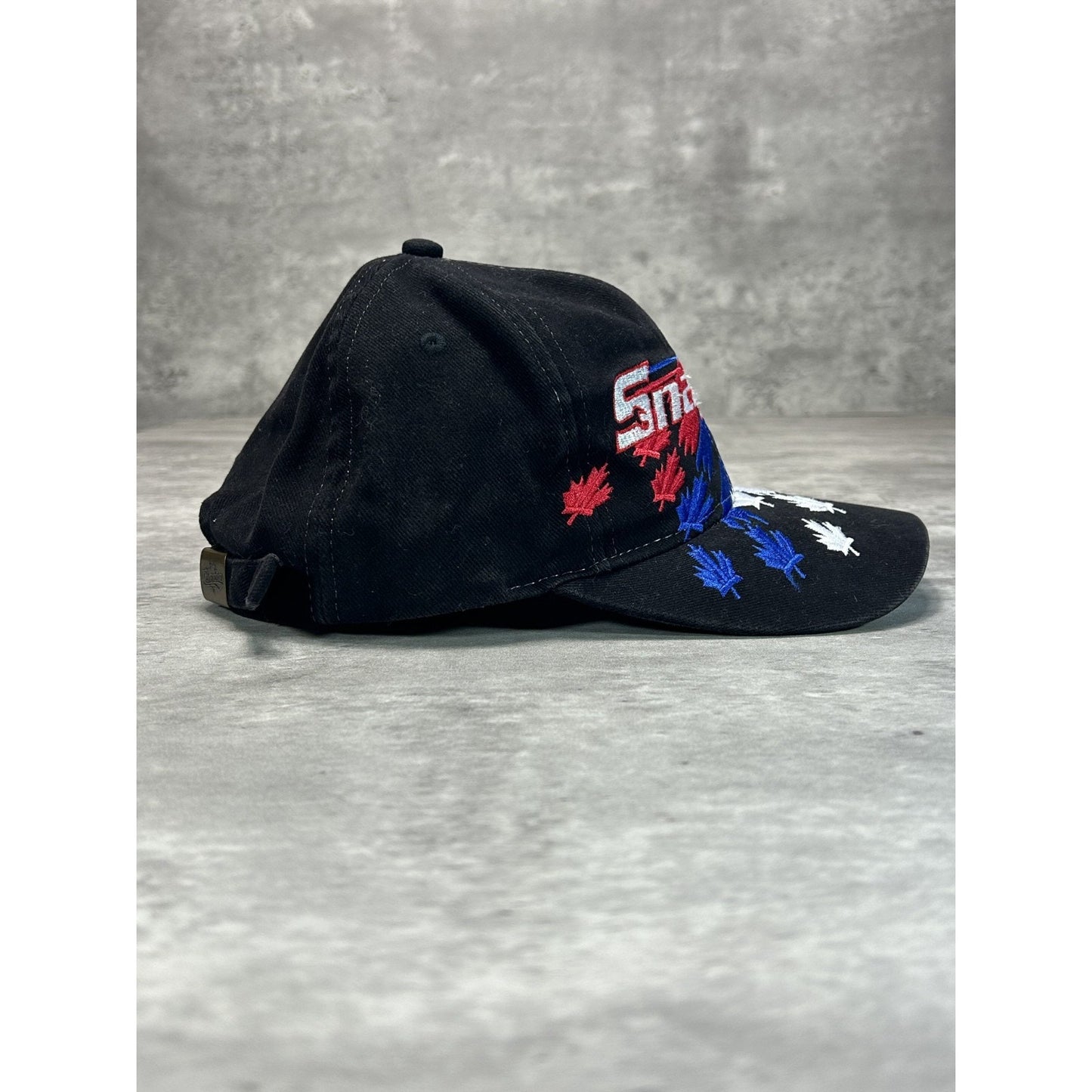 Vintage Snap-On Racing Embroidered Spellout Logo Strapback Hat OSFA Black