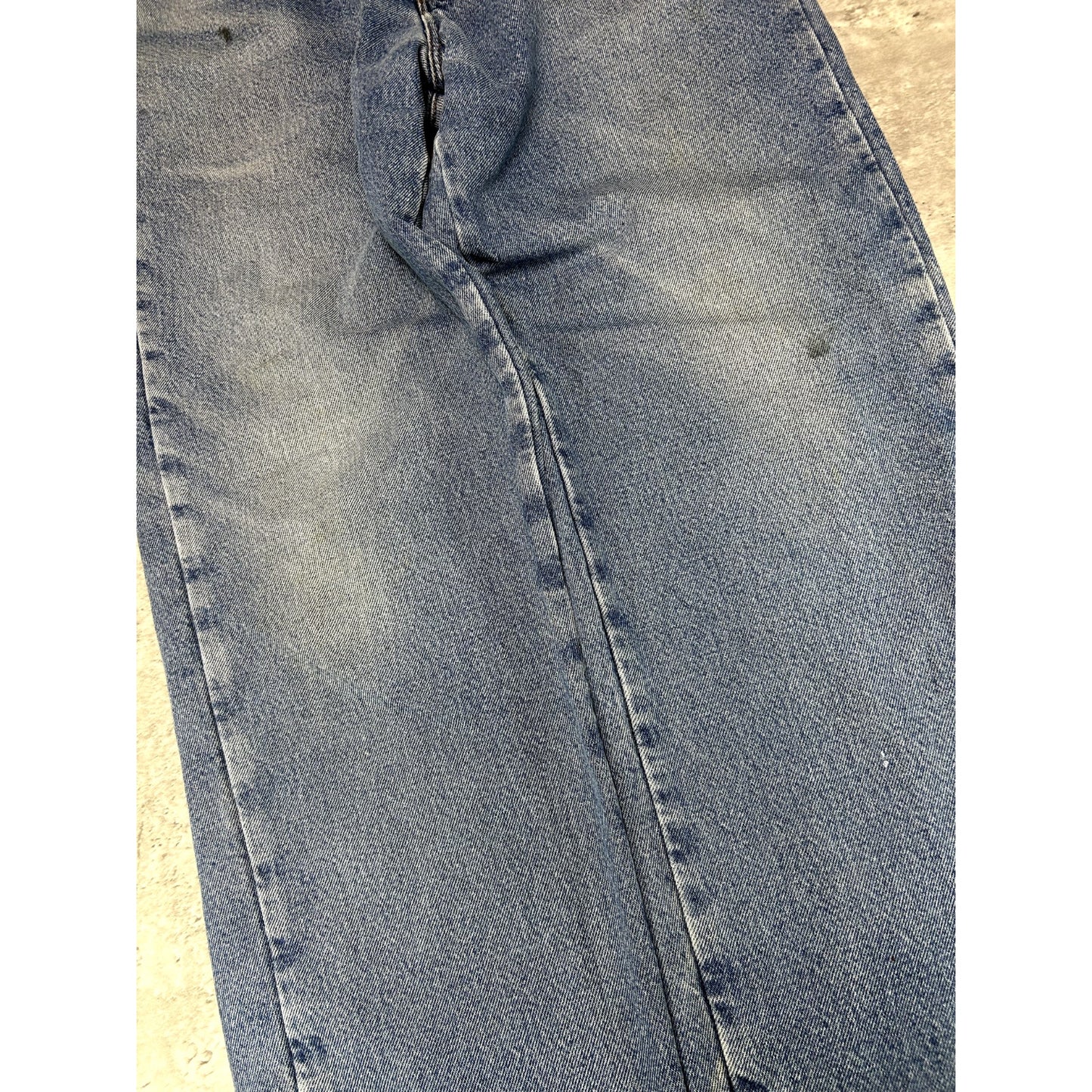 Vintage L.L. Bean Comfort Waist Plaid Line Light Wash Denim Pants Size 33 Blue