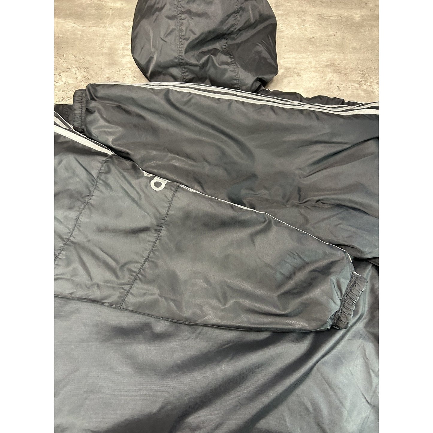 Vintage 90s Adidas Embroidered Logo Reversible Full Zip Hooded Jacket Size XL