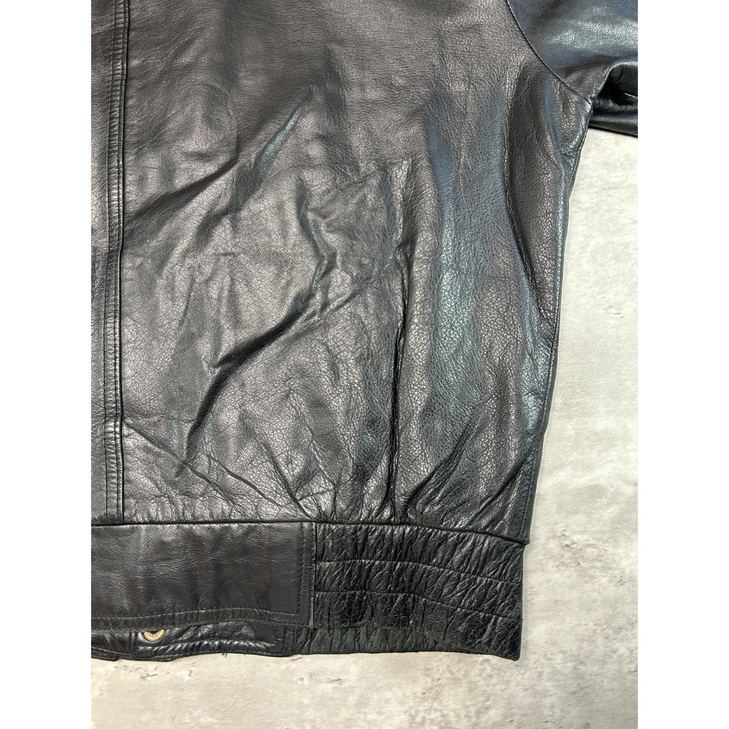 Vintage 90s Danier Full Zip Leather Bomber Jacket Size Small Black