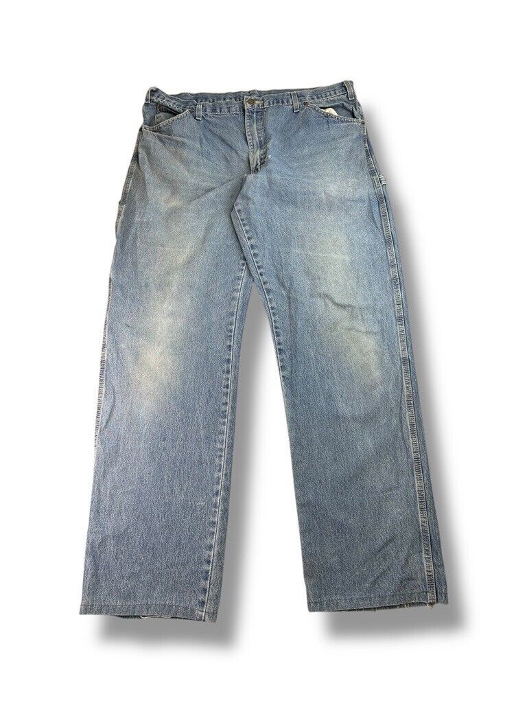 Vintage Dickies Light Wash Denim Work Wear Carpenter Pants 38W Size Blue