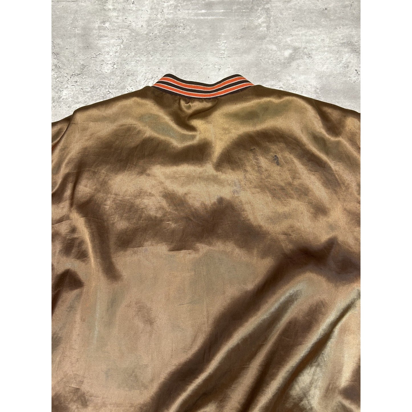 Vintage 90s Cleveland Browns NFL Embroidered Logo Satin Bomber Jacket Size Large