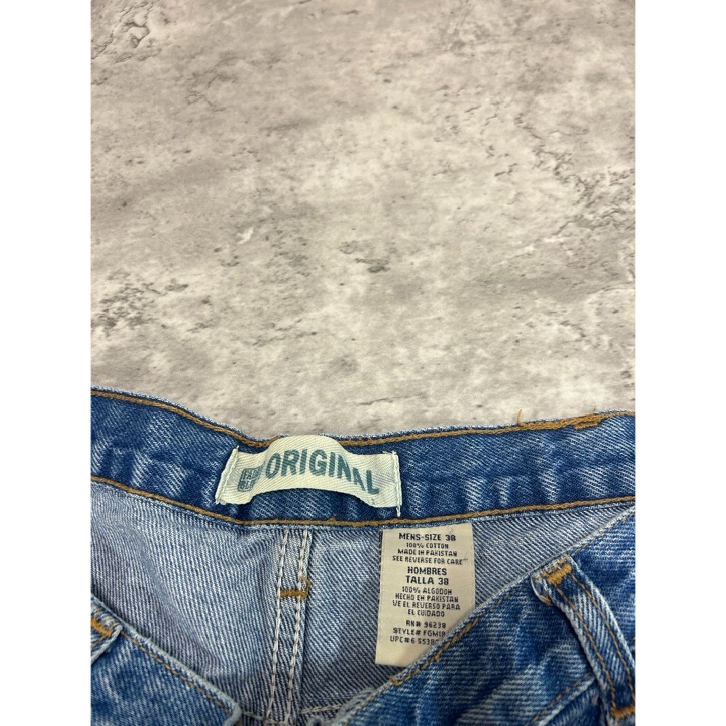 Vintage Faded Glory Original Medium Wash Denim Shorts Size 38 Blue