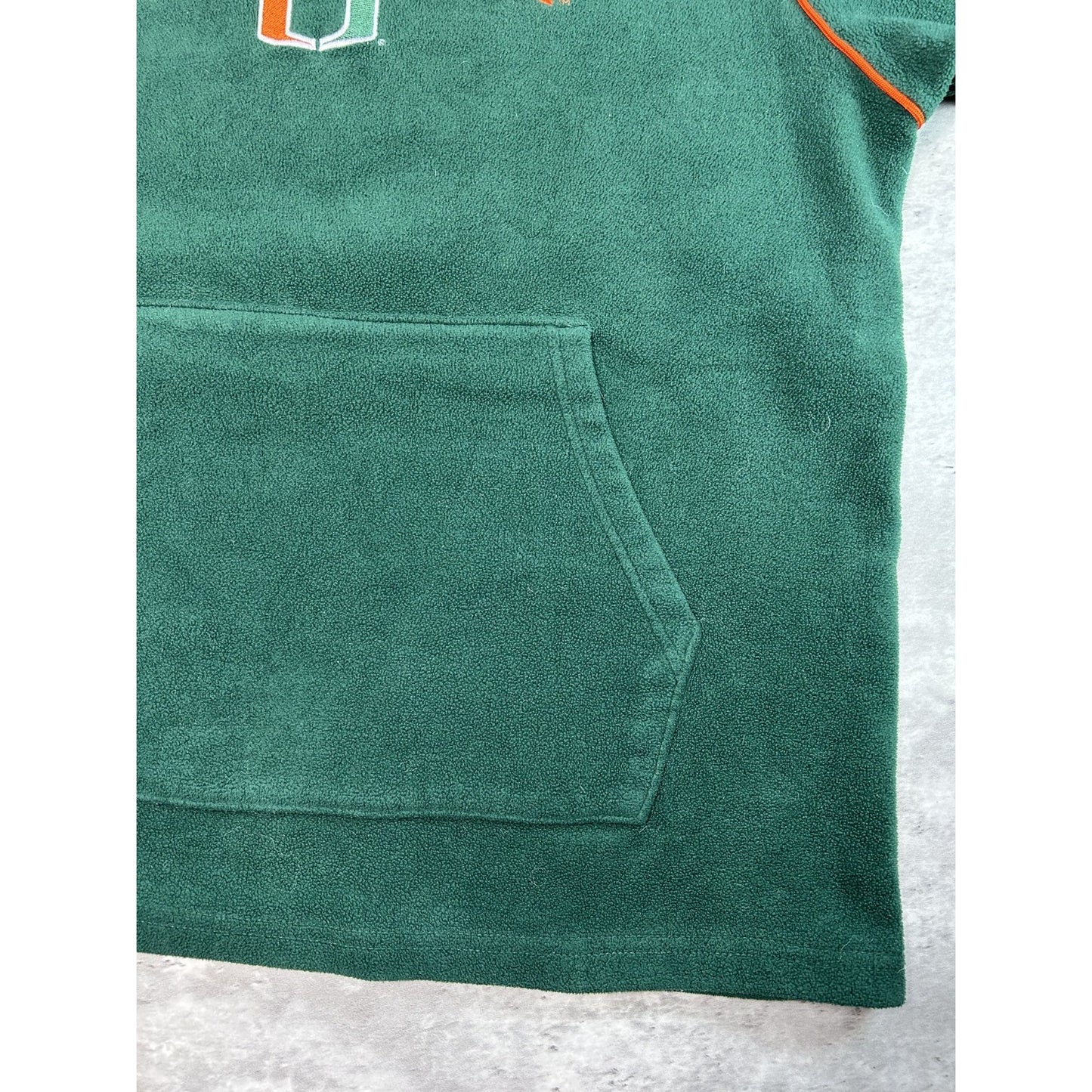 Vintage Miami Hurricanes NCAA Embroidered Fleece Hooded Sweatshirt Size Large