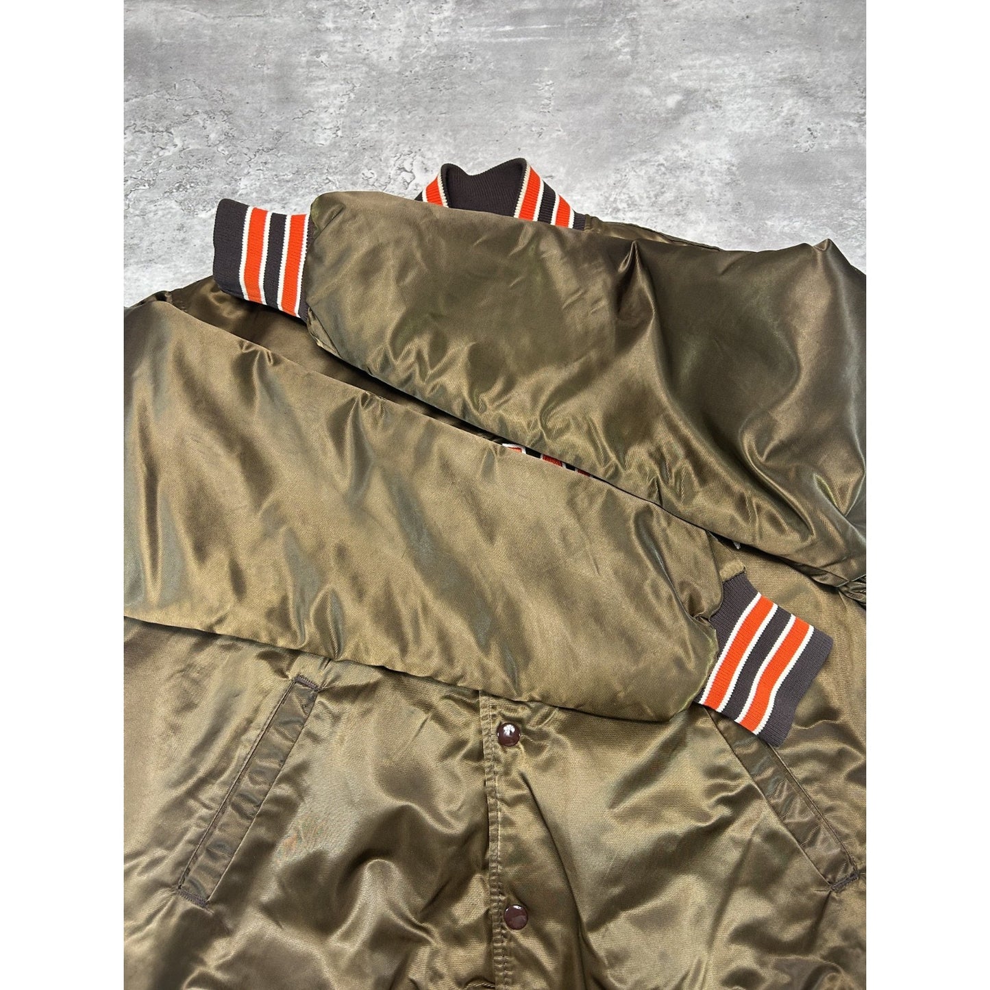 Vintage 90s Cleveland Browns NFL Starter Satin Bomber Jacket Size Large