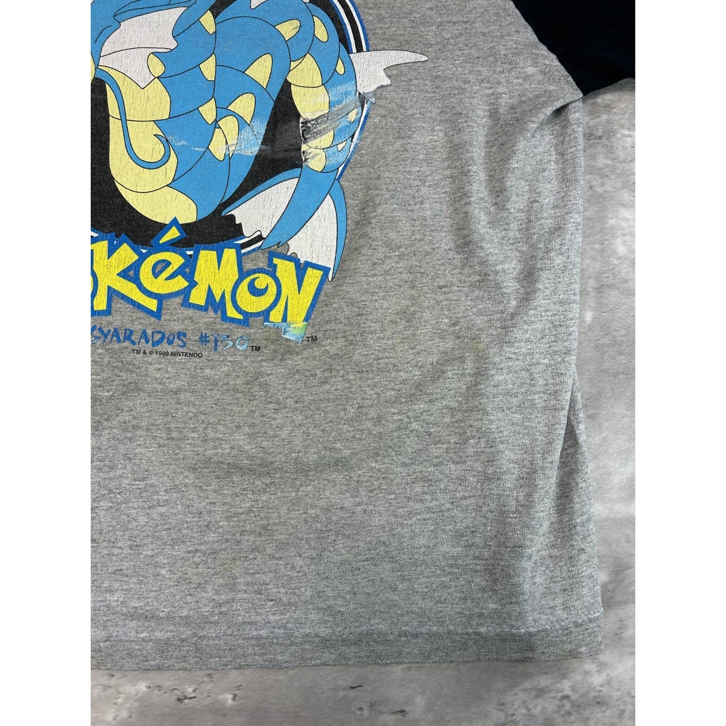 Vintage 1999 Pokemon Gyrados Video Game Promo 3/4 Sleeve T-Shirt Sz YOUTH Large