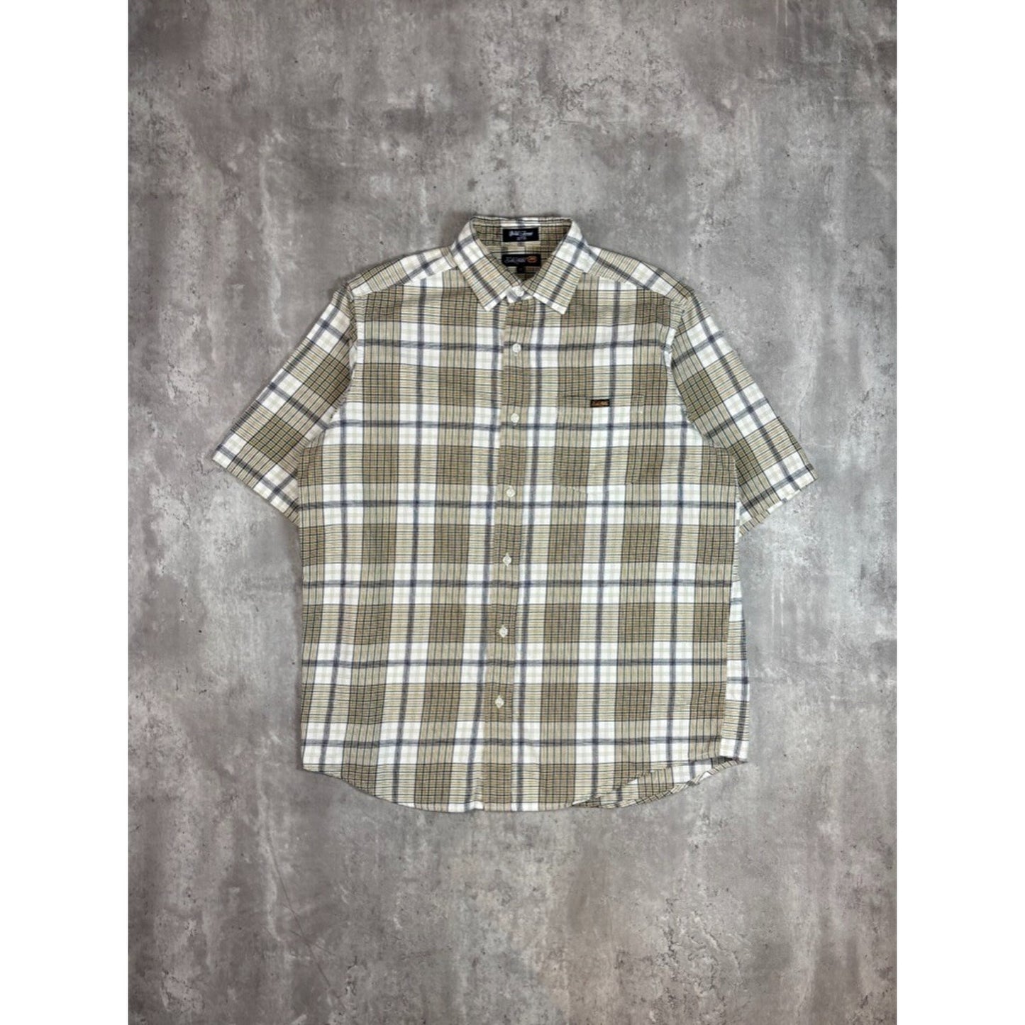 Vintage Y2K Ecko Unltd Plaid Single Pocket Short Sleeve Button Up Shirt Medium
