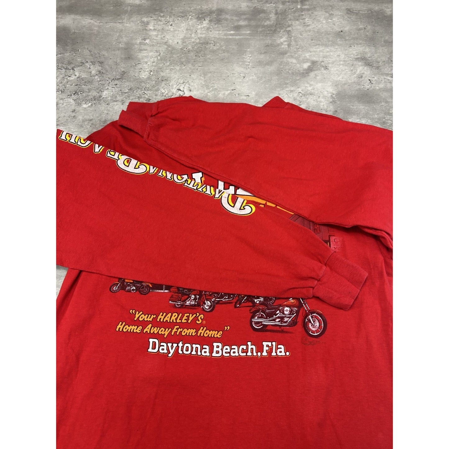 Vintage 1990 Daytona Bike Week Beach Graphic Long Sleeve T-Shirt Size Large