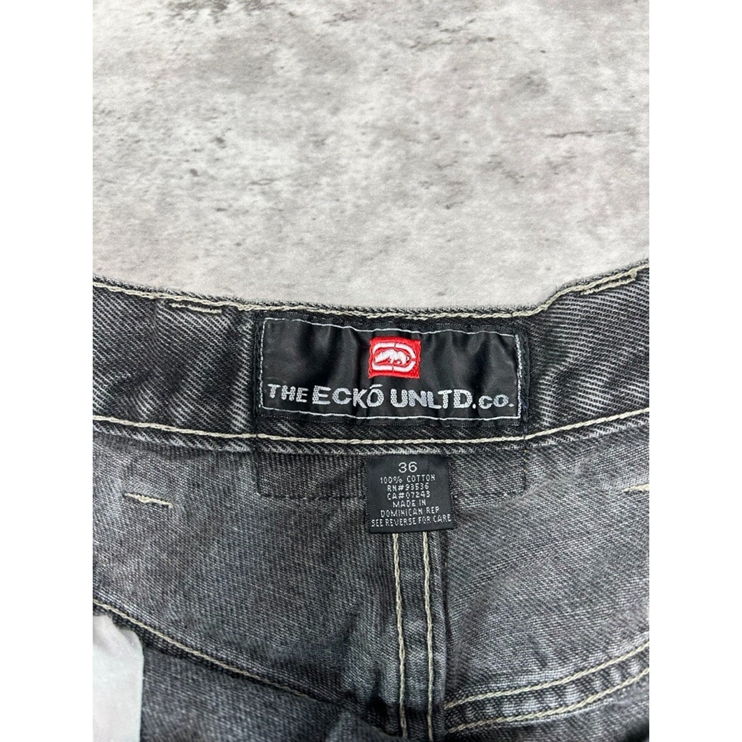 Vintage Y2K Ecko Unltd Distressed Black Denim Carpenter Pants Size 35 Black