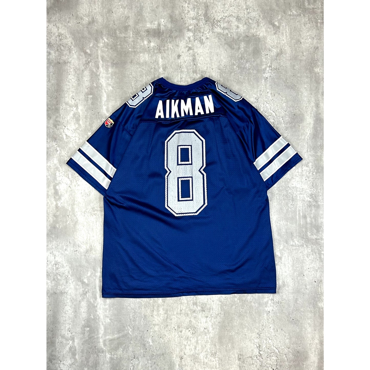 Vintage 90s Troy Aikman Dallas Cowboys NFL Wilson Football Jersey Size XL Blue