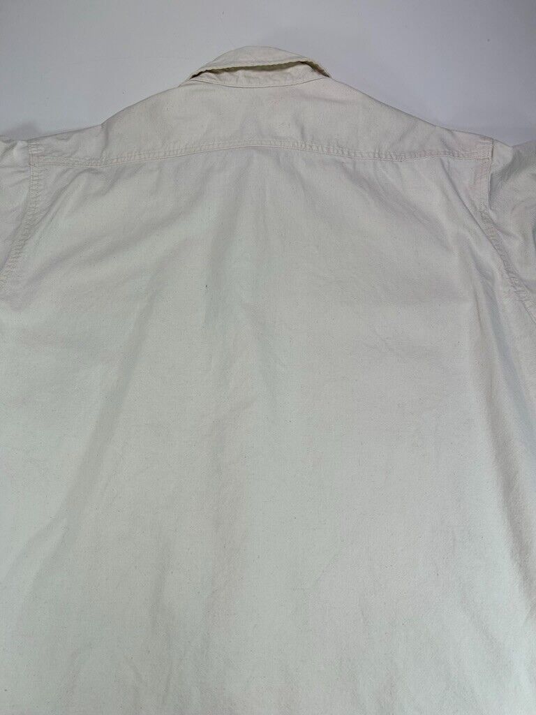 Vintage 80s/90s Carhartt Short Sleeve Workwear Button Up Shirt Size XXL White