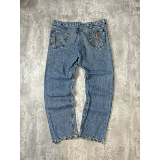 Vintage Carhartt Medium Wash Denim Workwear Pants Size 38 Blue