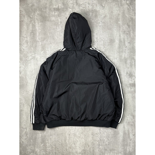 Vintage 90s Adidas Embroidered Nylon Full Zip Reversible Jacket Size XL