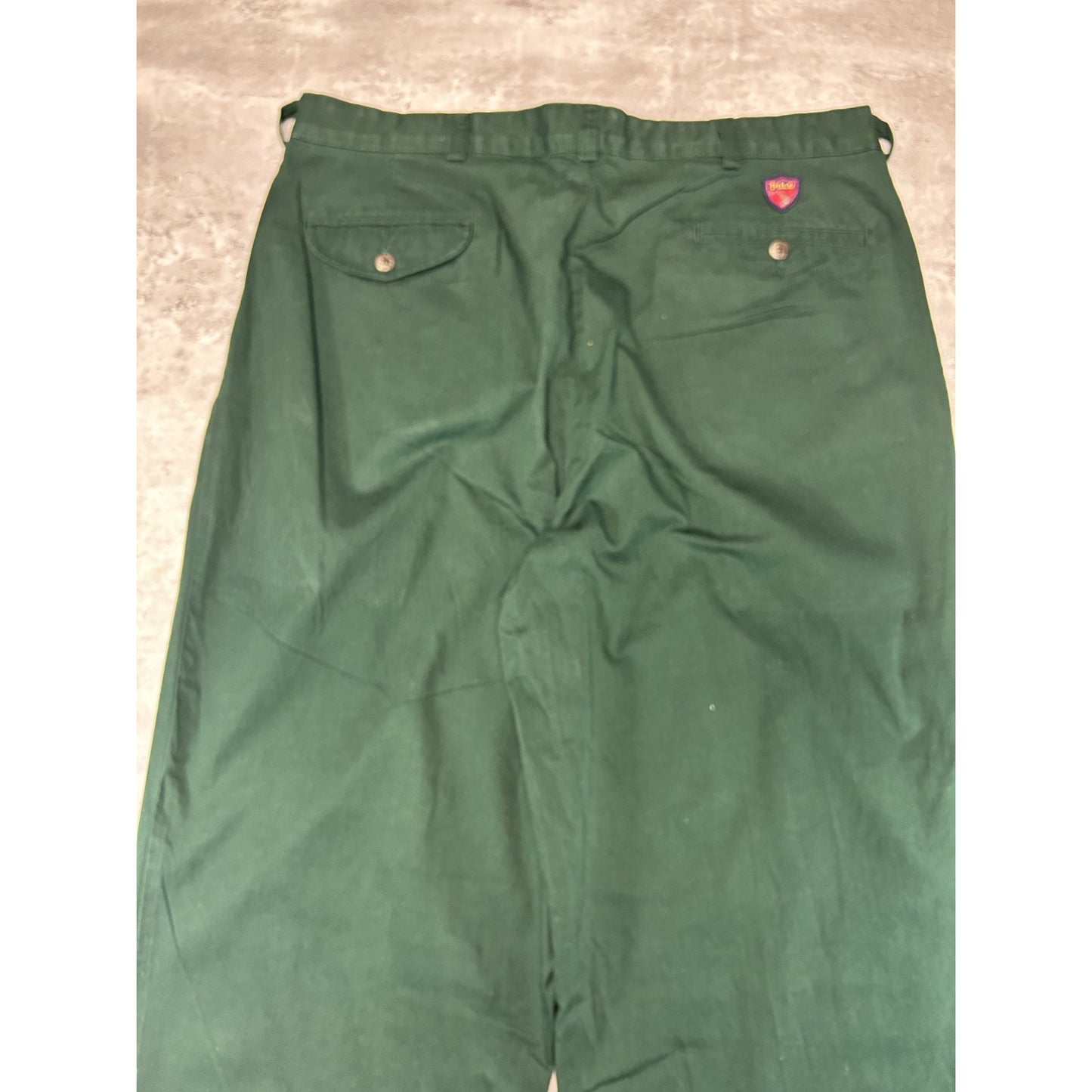 Vintage 90s Polo Golf Embroidered Crest Trouser Style Pants Size 35 Green