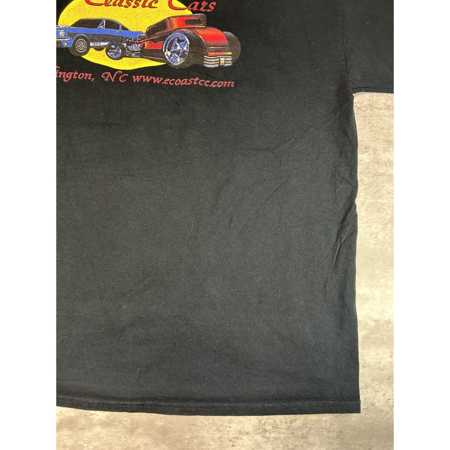 Vintage East Coast Classic Cars Destination Graphic T-Shirt Size 2XL Black