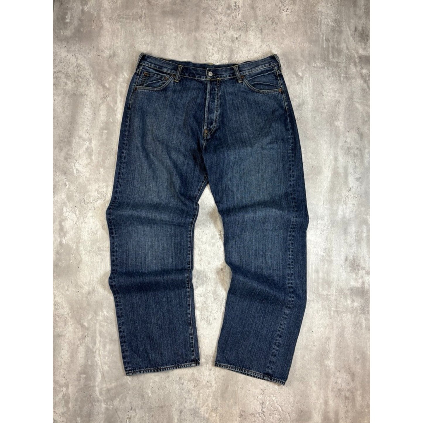 Vintage Y2K Evisu Embroidered Arches Dark Wash Denim Pants Size 40 Blue