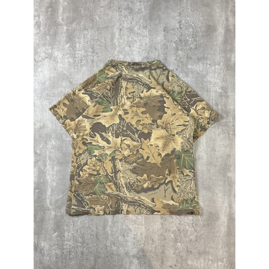 Vintage 90s Deer Graphic Nature Animal Tree Camo Hunting T-Shirt Size Large