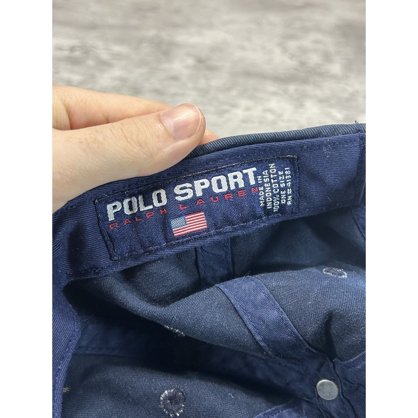Vintage 90s Polo Ralph lauren Embroidered Spellout Strapback Hat OSFA