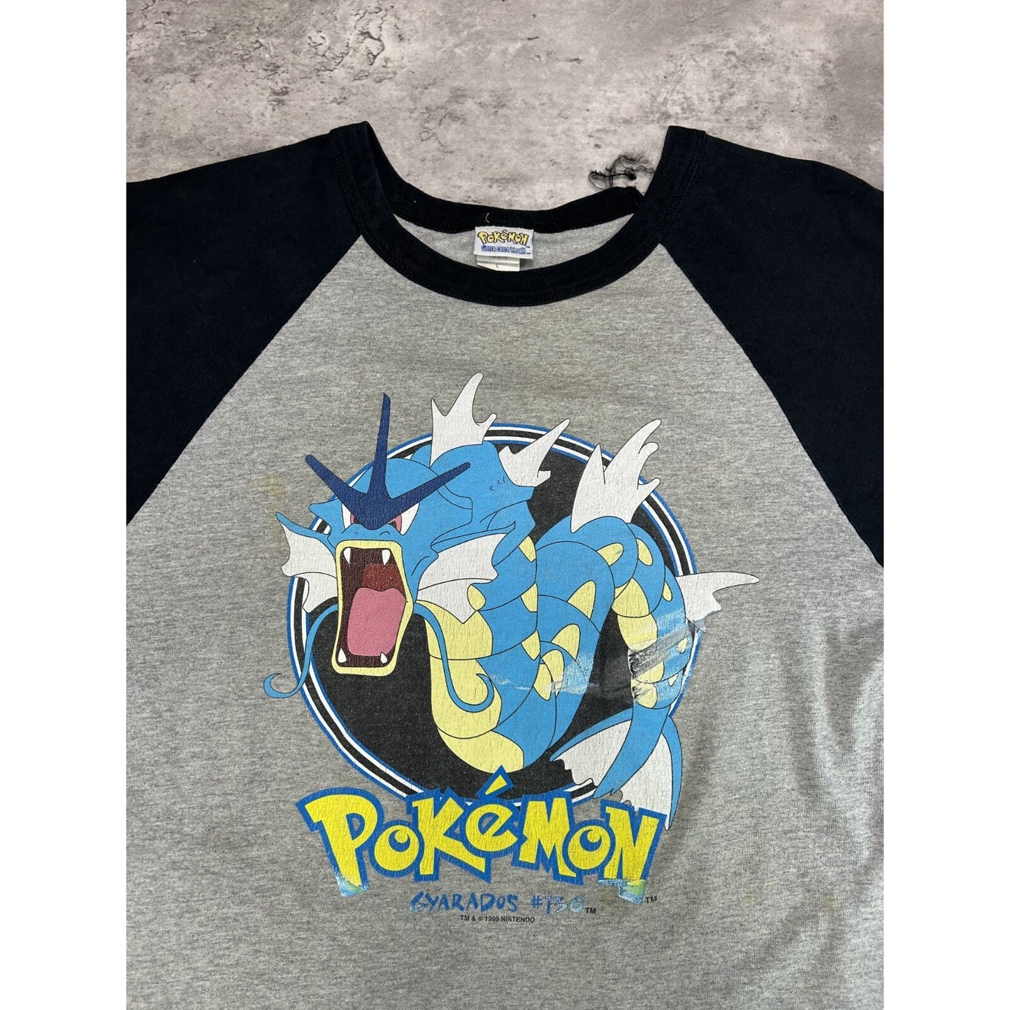 Vintage 1999 Pokemon Gyrados Video Game Promo 3/4 Sleeve T-Shirt Sz YOUTH Large