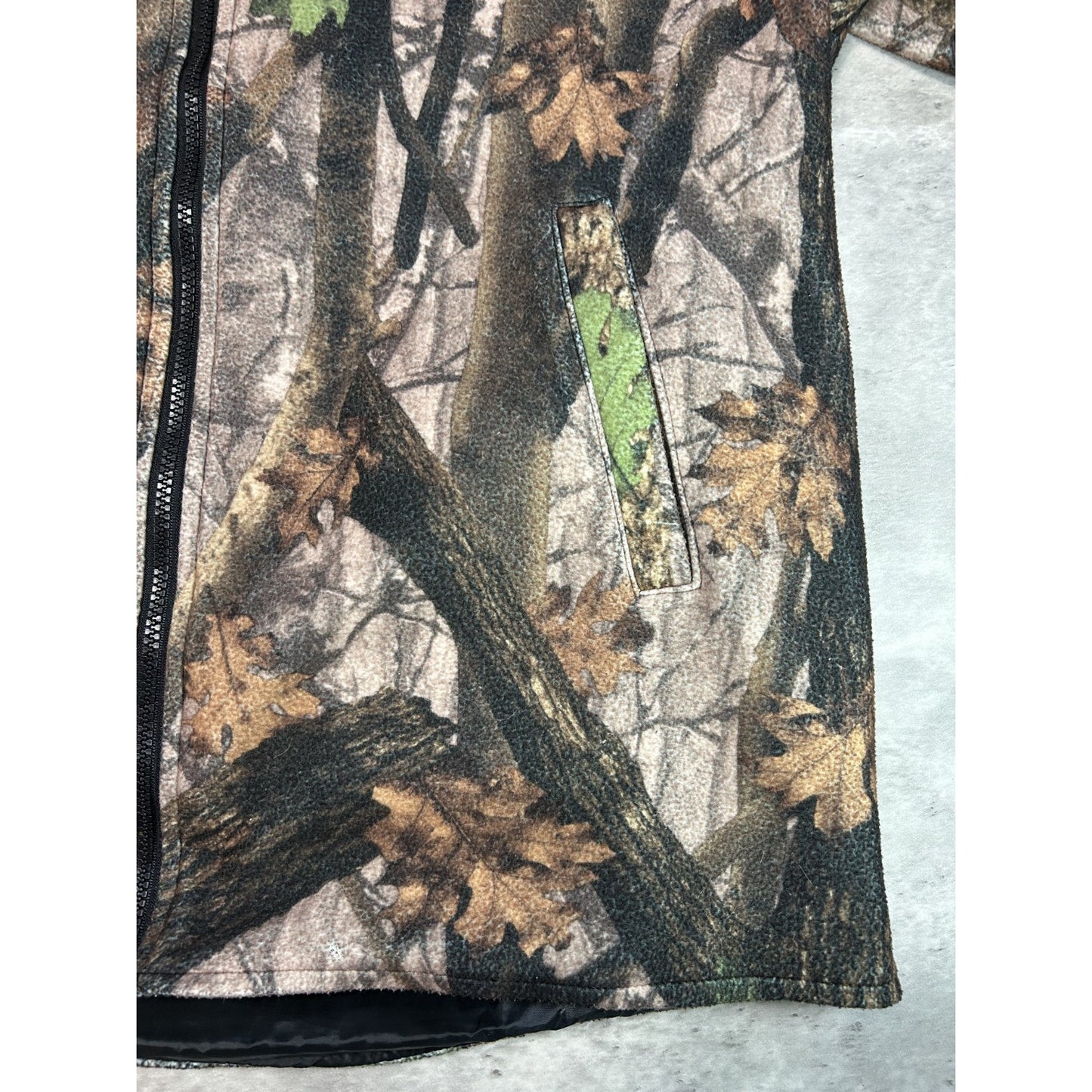 Vintage Aqua Stop Tree Camo Reversible Fleece Nylon Hunting Jacket Size Large
