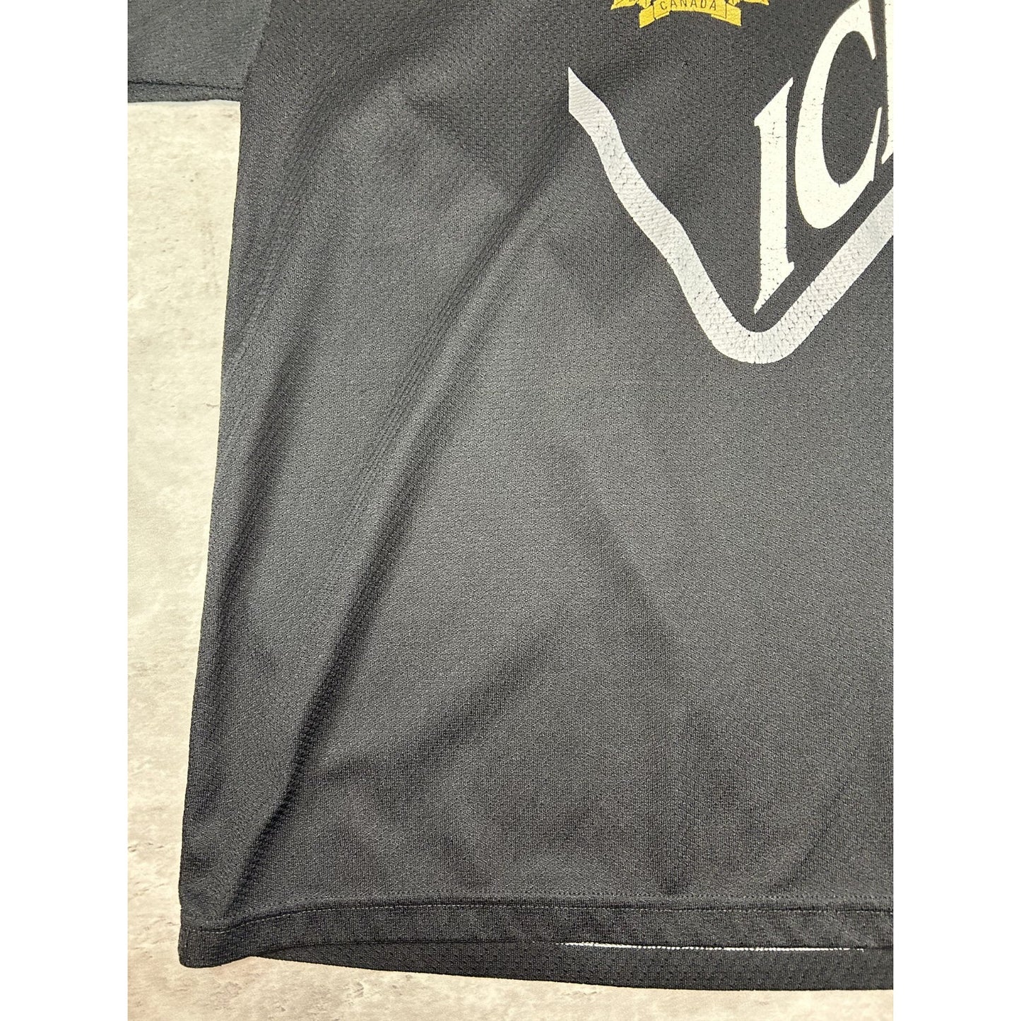 Vintage 90s Molson Ice #94 Beer Promo Spellout Hockey Jersey Size XL Black