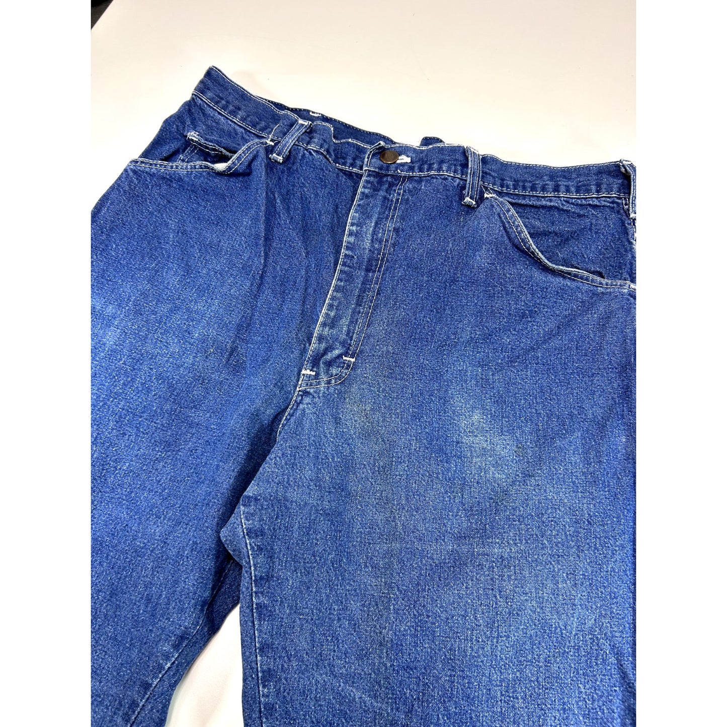 Vintage Dickies Dark Wash Denim Workwear Carpenter Pants Size 34 Blue