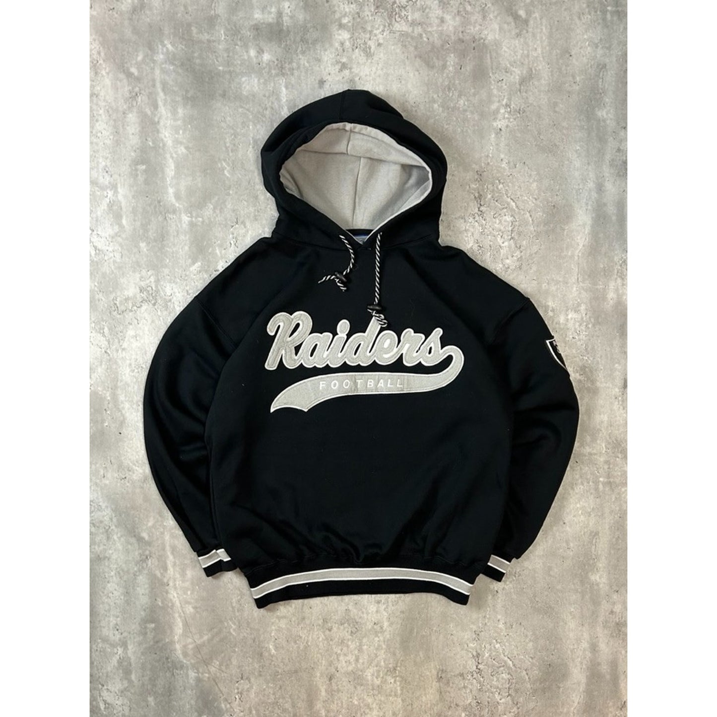 Vintage 90s Oakland Raiders NFL Starter Tailsweep Hooded Sweatshirt Size Large
