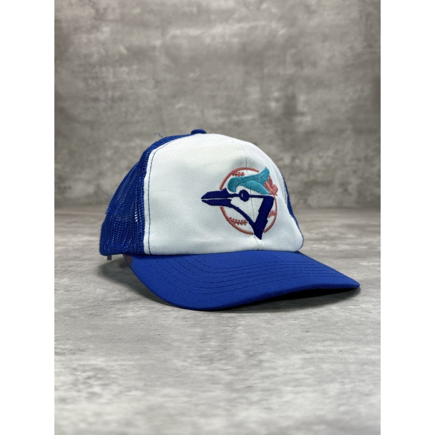 Vintage 80s/90s Toronto Blue Jays MLB Embroidered Logo Trucker Snapback Hat OSFA