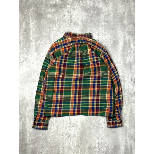 Vintage Polo Ralph Lauren Plaid Reworked Cropped Button Up Shirt Size XL