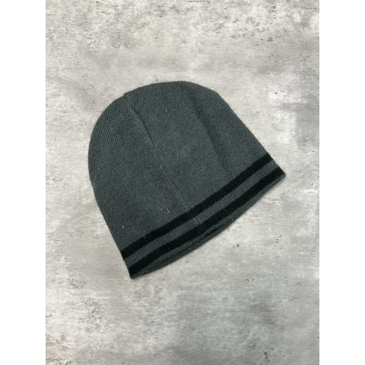 Vintage 2000s Nike Embroidered Swoosh Striped Two Tone Beanie Hat OSFA