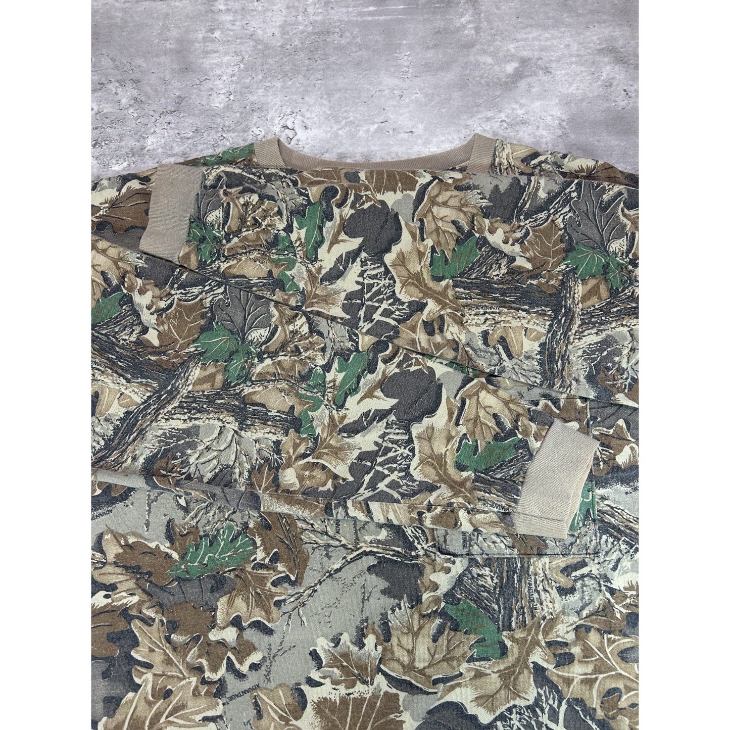 Vintage Advantage Tree Camo Hunting Long Sleeve T-Shirt Size 2XL