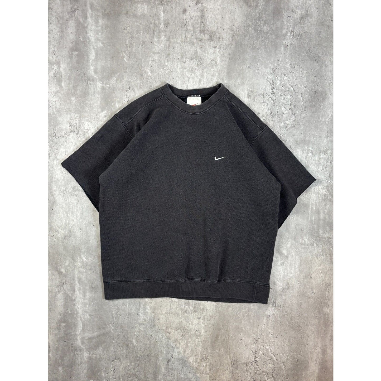 Vintage 90s Nike Embroidered Mini Swoosh Cut Sleeve Sweatshirt Size Medium
