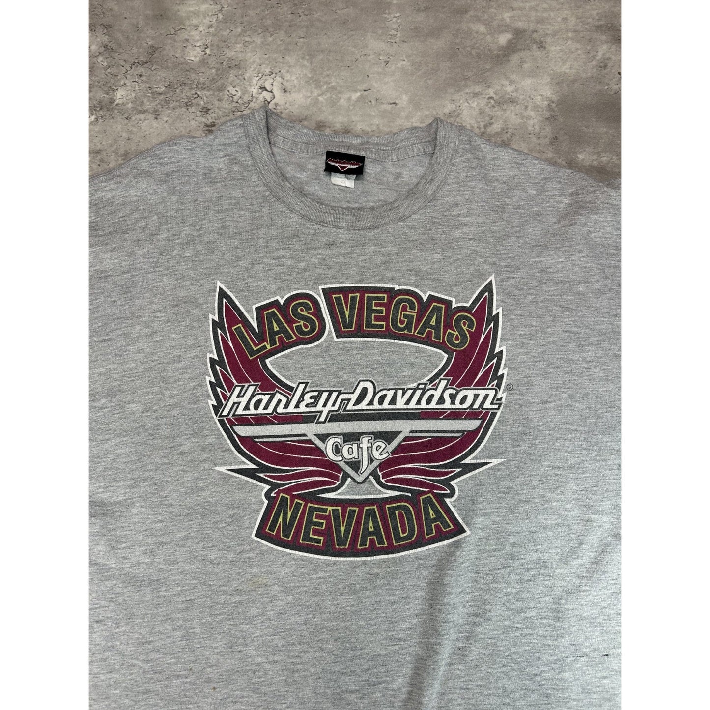Vintage Harley Davidson Cafe Graphic Spellout Long Sleeve T-Shirt Size 2XL