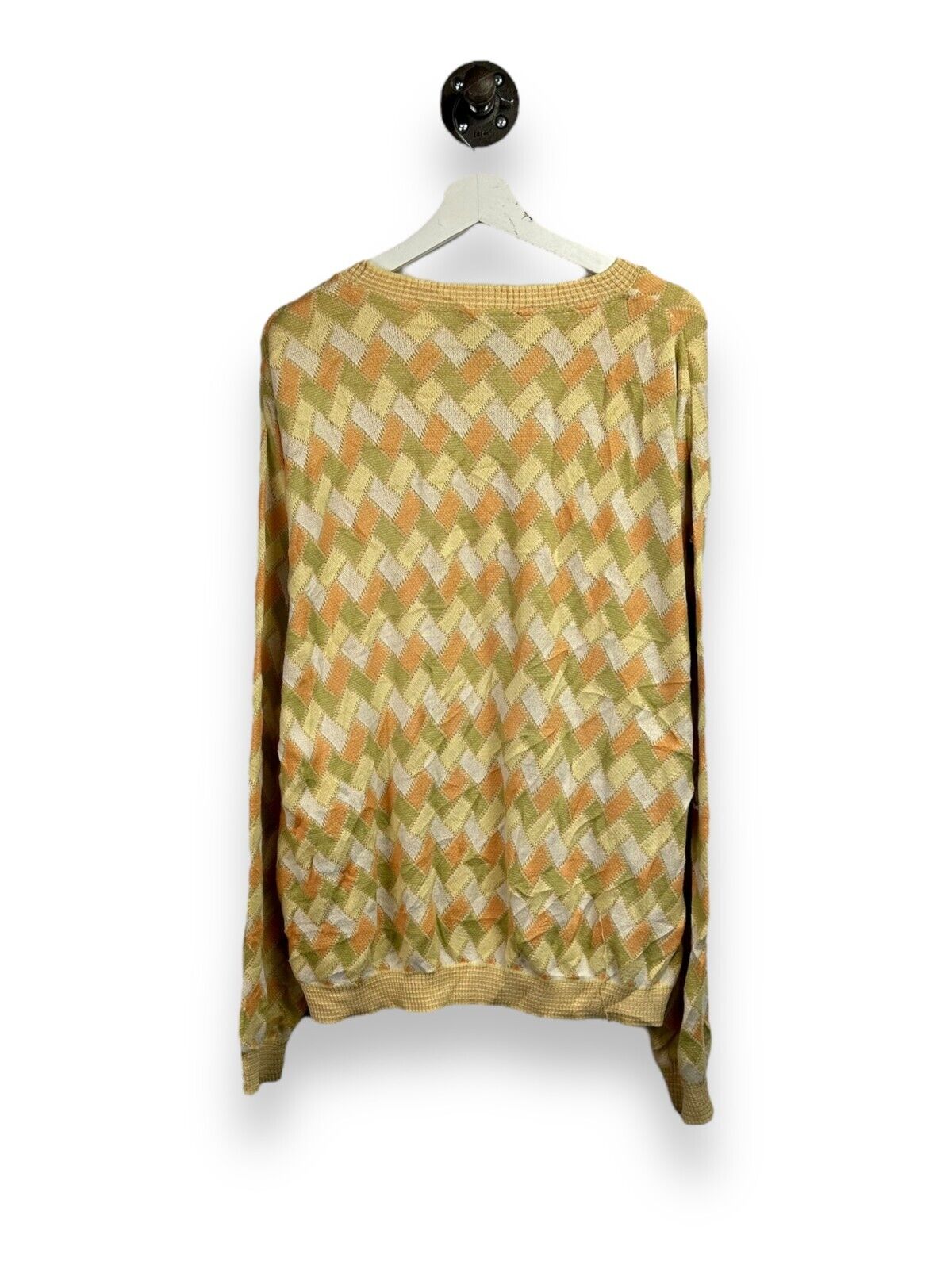 Vintage 90s Tosani Light Weight Pattern Print Pullover Knit Sweater Size Medium
