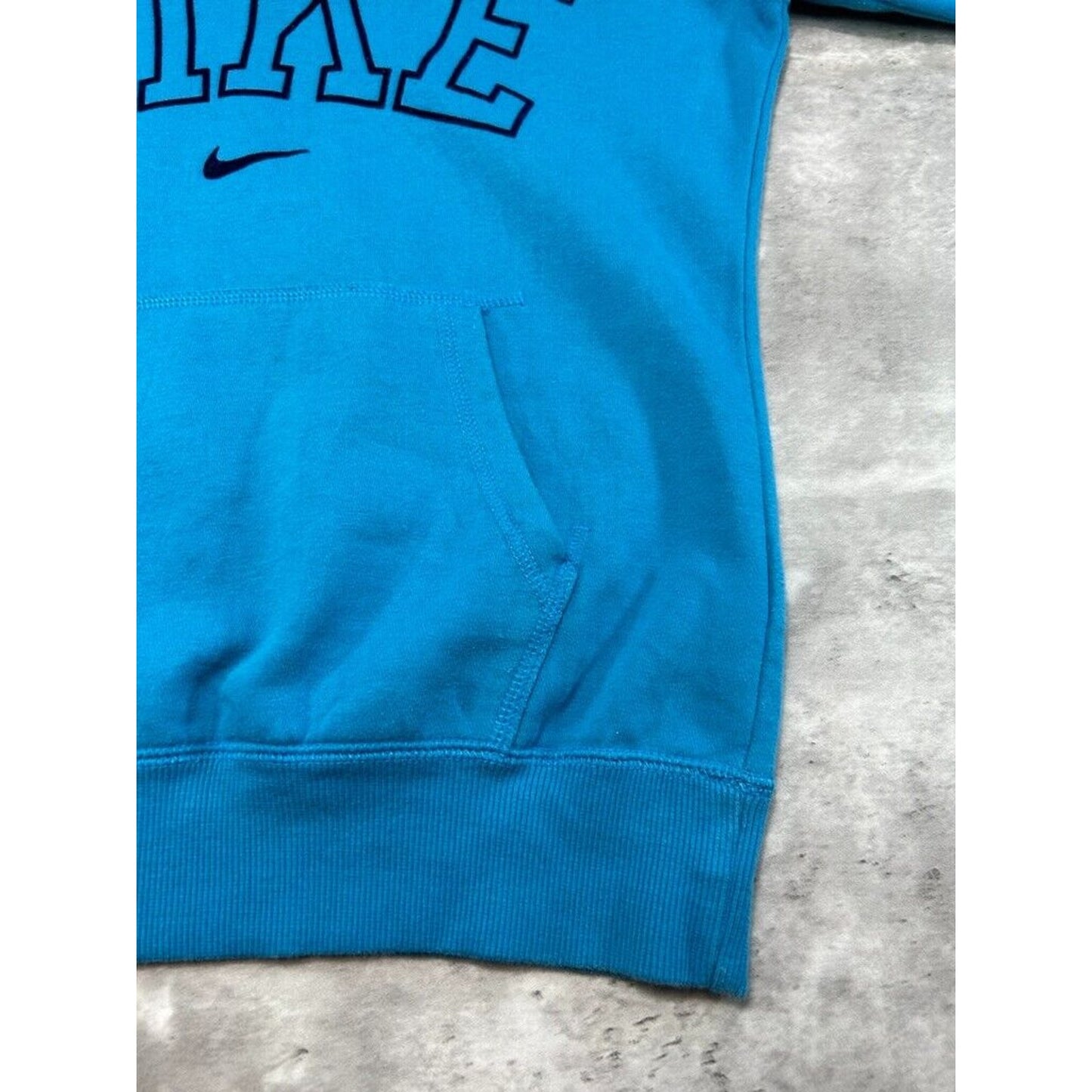 Vintage Womens Nike Graphic Spell Out Swoosh Hooded Pullover Sweatshirt Size Medium