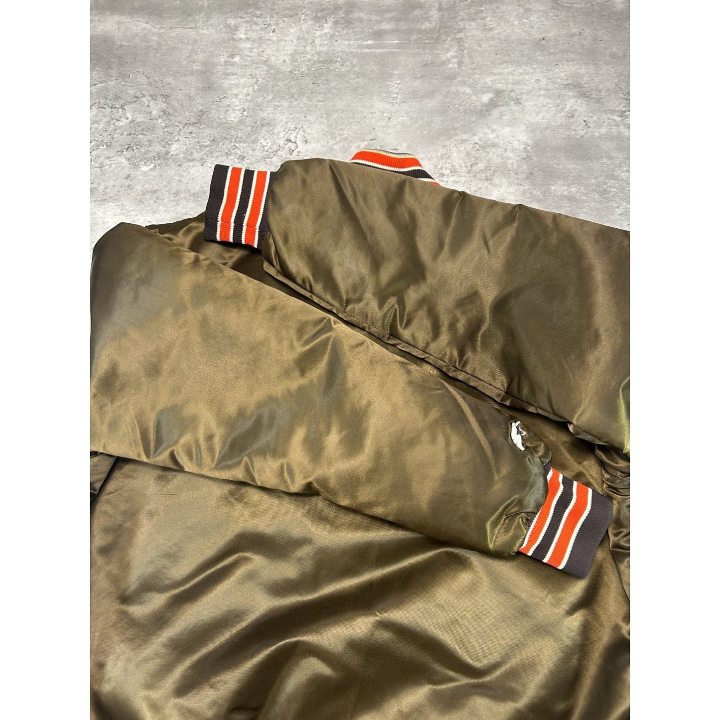 Vintage 90s Cleveland Browns NFL Starter Satin Bomber Jacket Size Large
