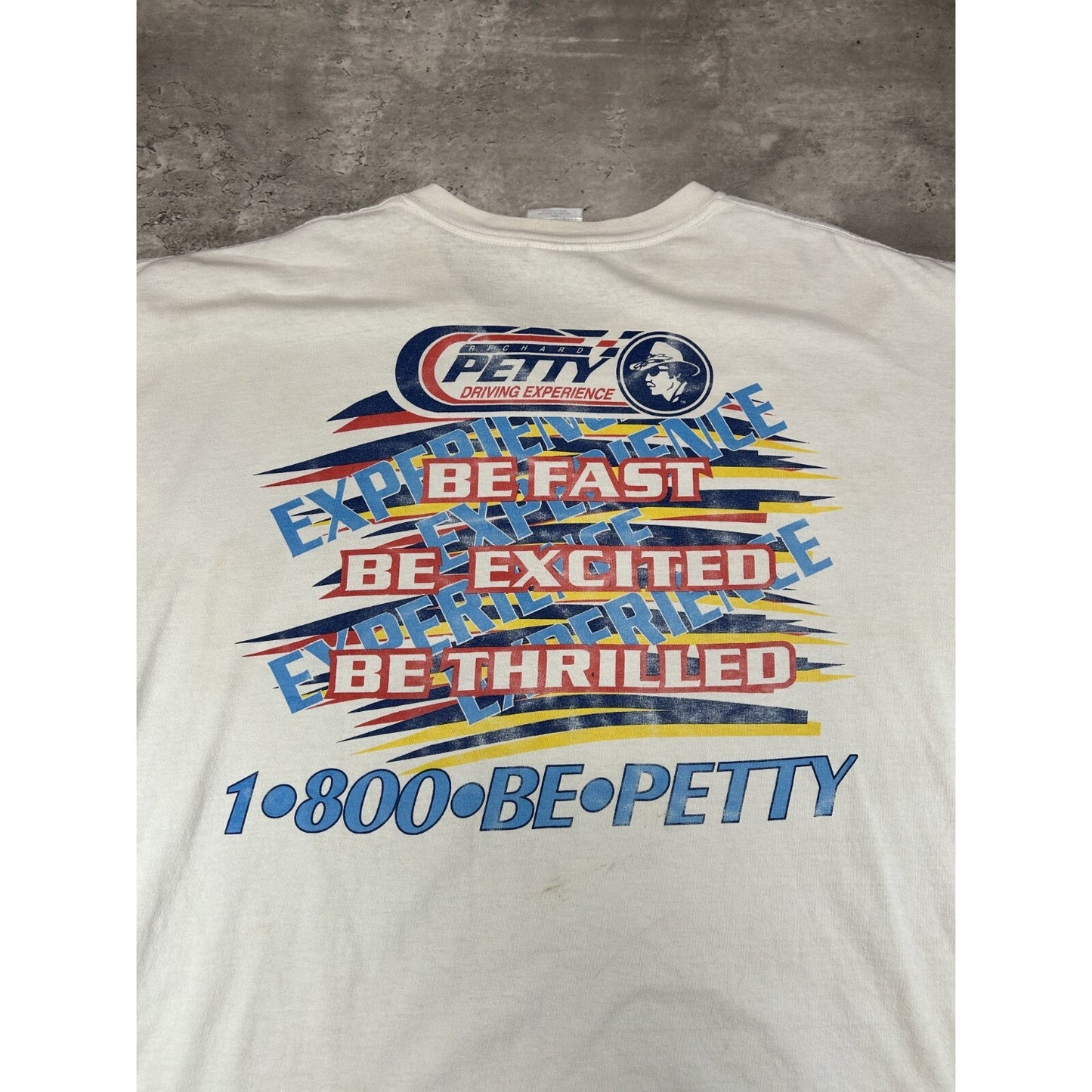 Vintage 90s Richard Petty #43 Nascar Be Petty Graphic T-Shirt Size XXL White