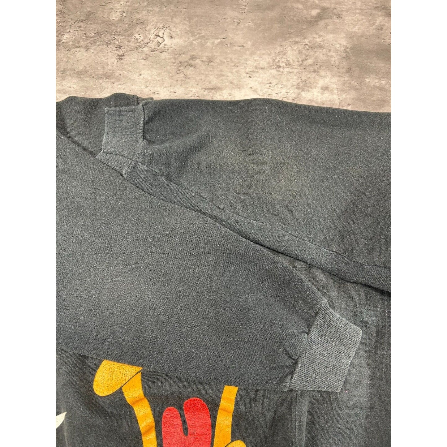 Vintage 1989 Looney Tunes Daffy Duck Big Face Graphic Sweatshirt Size XL Black