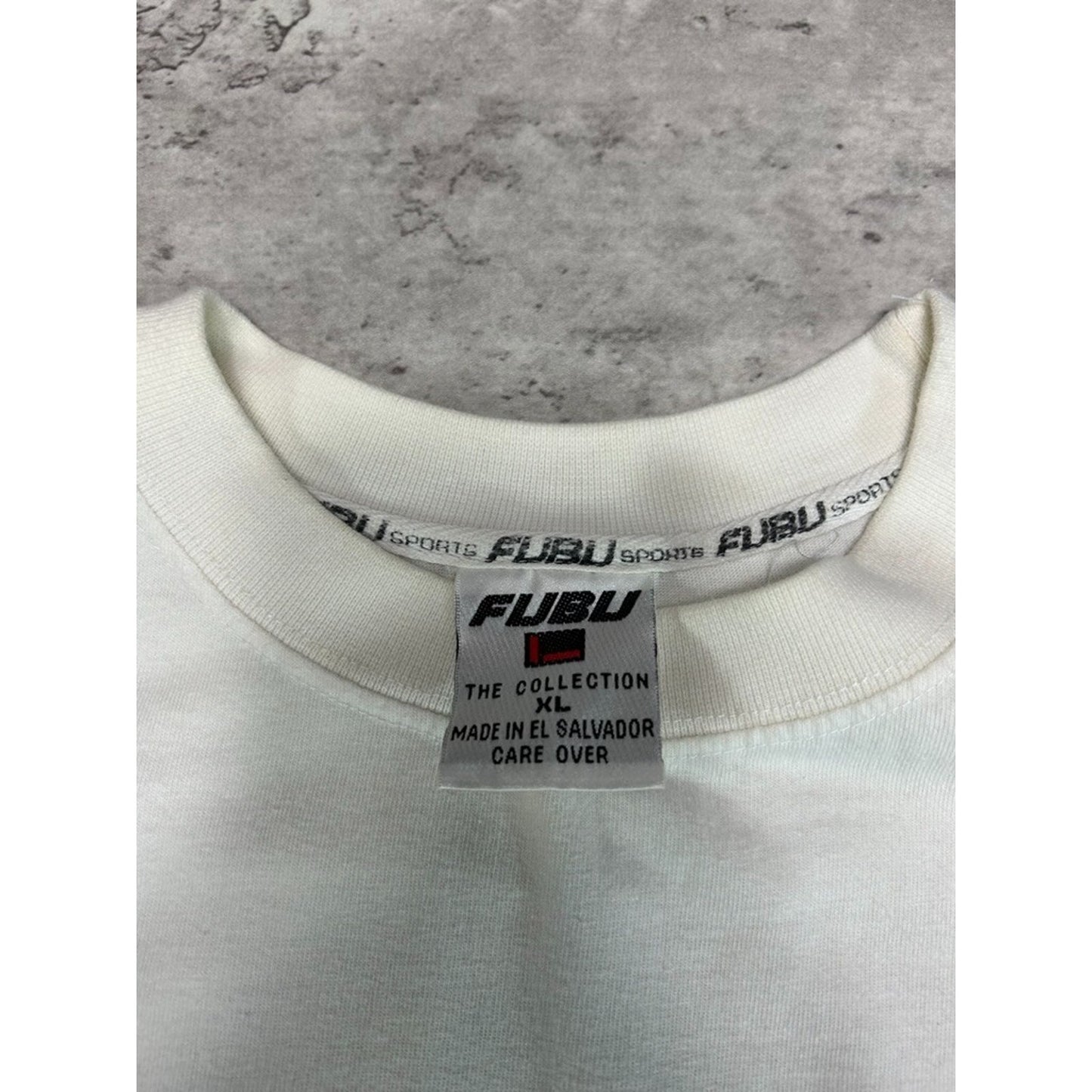 Vintage Y2K Fubu What Happens In Cancun Spellout Graphic T-Shirt Size XL