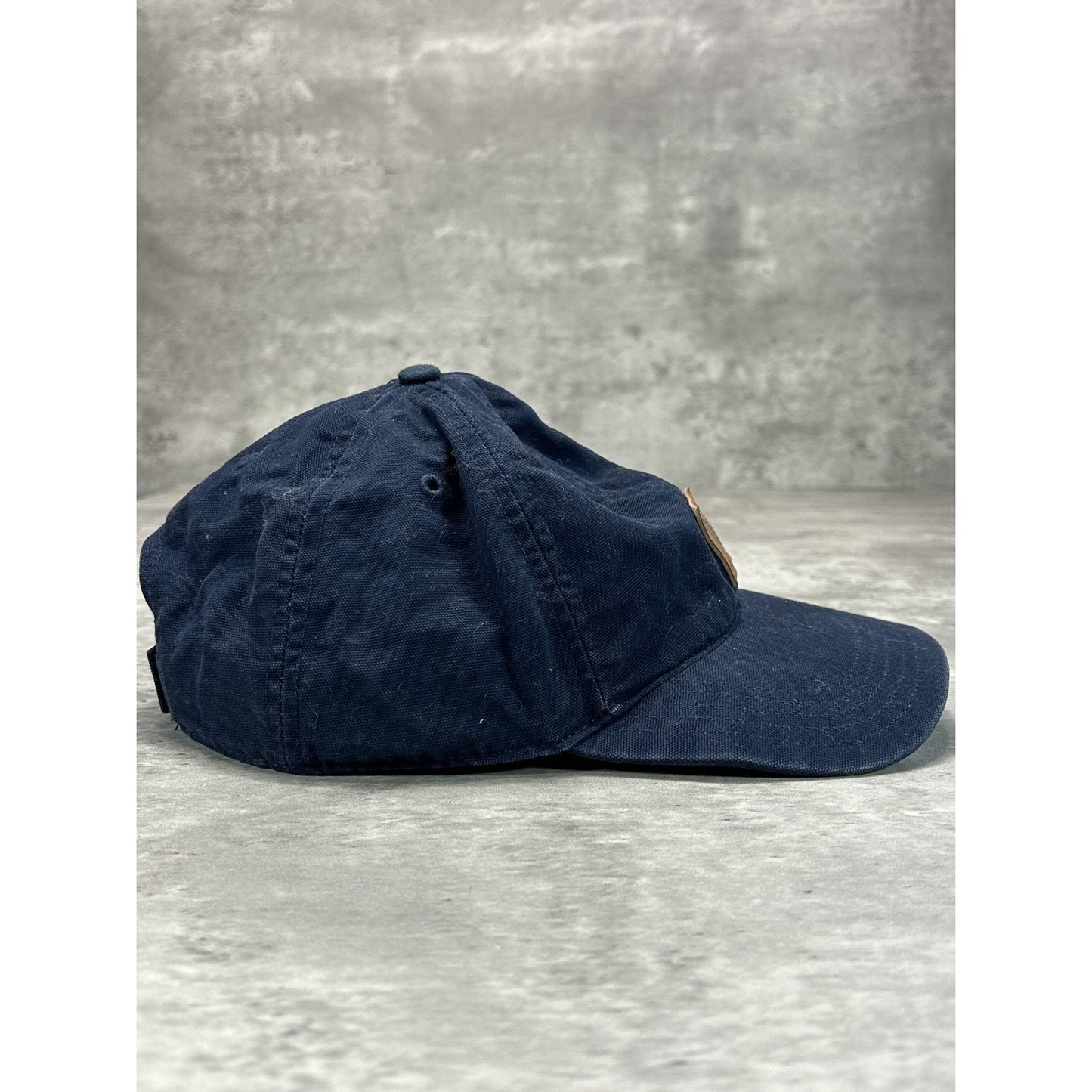 Vintage Carhartt Embroidered Leather Patch Workwear Strapback Hat OSFA