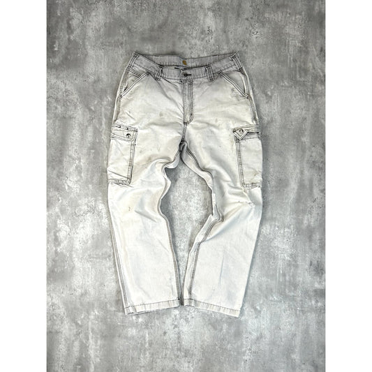 Carhartt Relaxed Fit Canvas Workwear Faded Cargo Pants Size 35
