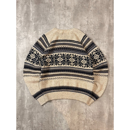 Vintage 90s Fieldmaster Abstract Striped Pullover Knit Sweater Size Medium