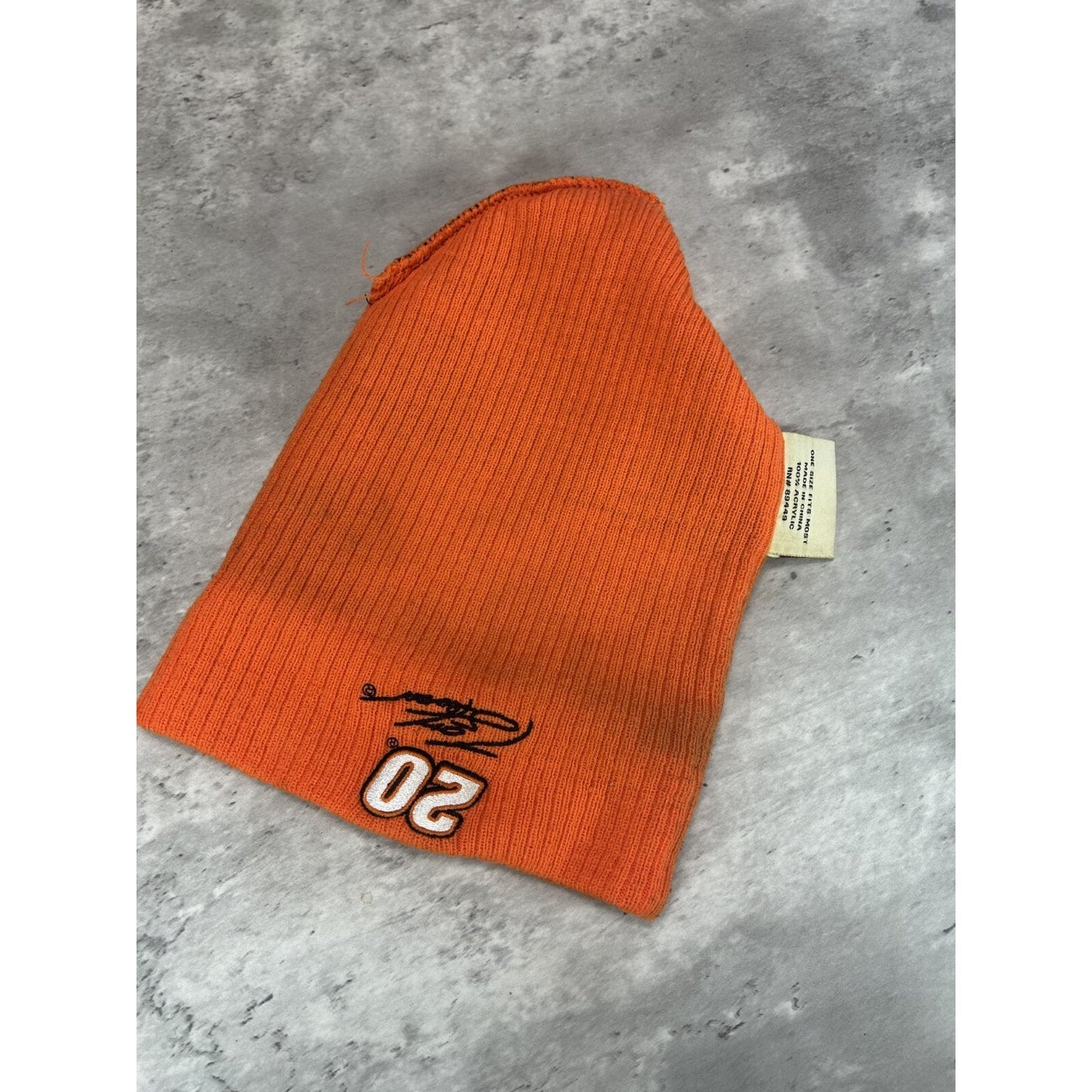 Vintage Tony Stewart #20 Home Depot Racing Nascar Beanie Hat OSFA Black/Orange